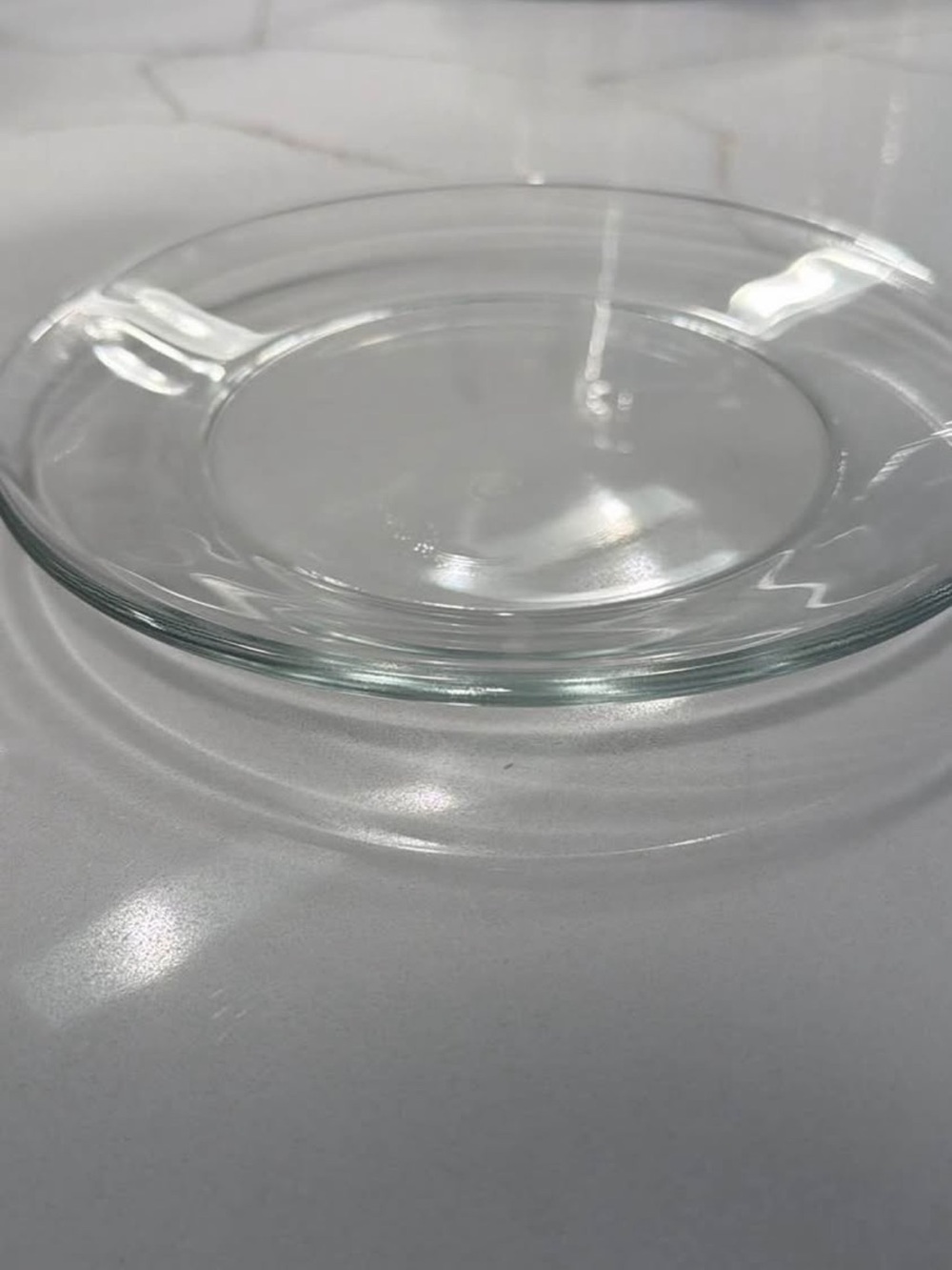 50 8” Clear Glass Serving Plate - Classic Transparent Dinnerware
